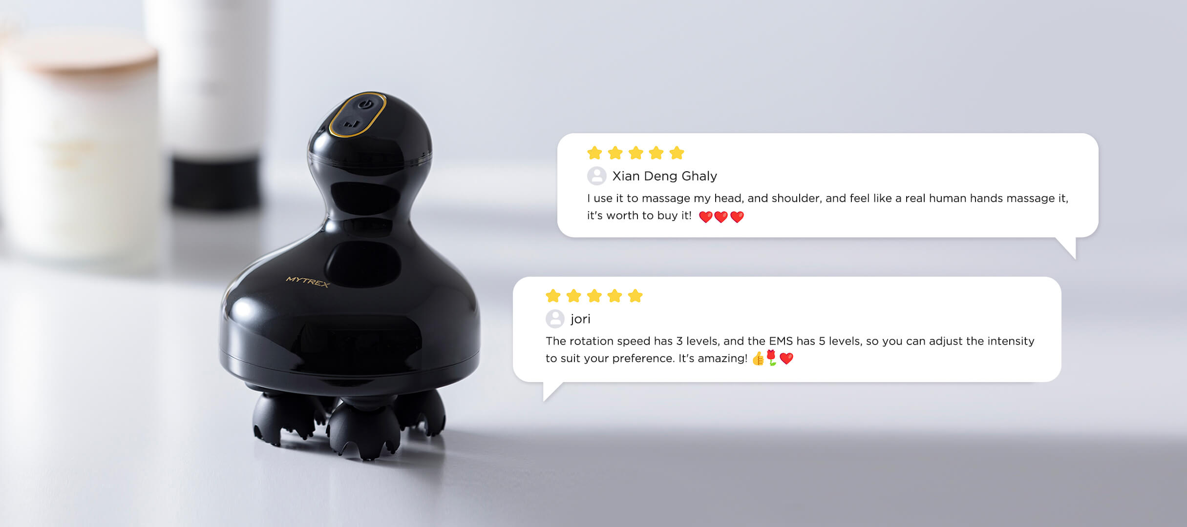 MYTREX EMS HEAD SPA PRO ブラック Relax with MYTREX Electric Head Massager EMS for Effective