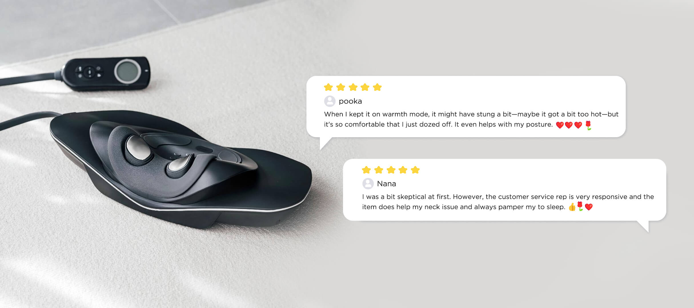 EMS Neck Traction Device with Adjustable Heat for Neck Pain Relief