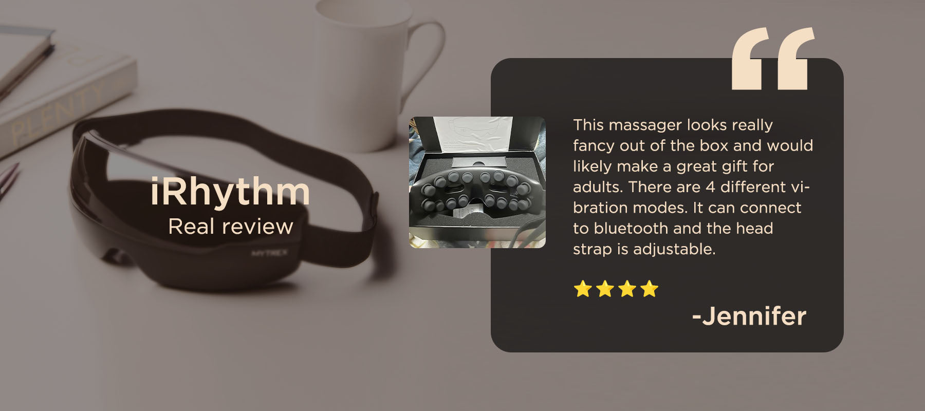iRhythm Vibrating Eye Massager | MYTREX Massager for Eye Fatigue